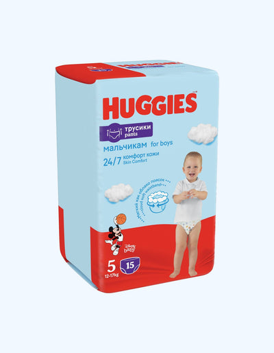 Huggies 5 Подгузники-трусики, мальчики, 13-17 кг, 15 шт