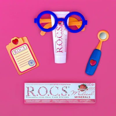 R.O.C.S. Гель для укрепления зубов для детей и подростков Медикал Минералс со вкусом Клубники, 45 г