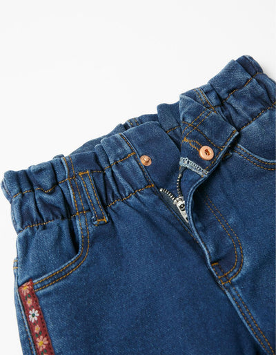 ZIPPY Elastik tasmali, dekorativ qistirmali jinsi shimlar