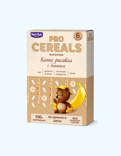 Nutrilak Premium sutli guruchli bananli bo'tqa, 6 oydan boshlab, 200 gr