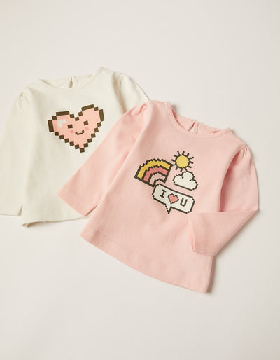 ZIPPY Лонгсливы с принтом 2шт