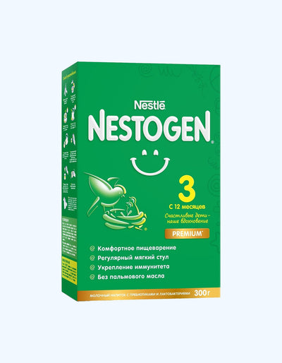 Nestogen 3, prebiyotiklar va laktobakteriyalar bilan sut kukuni, 12+ oy, 300/600/900 g