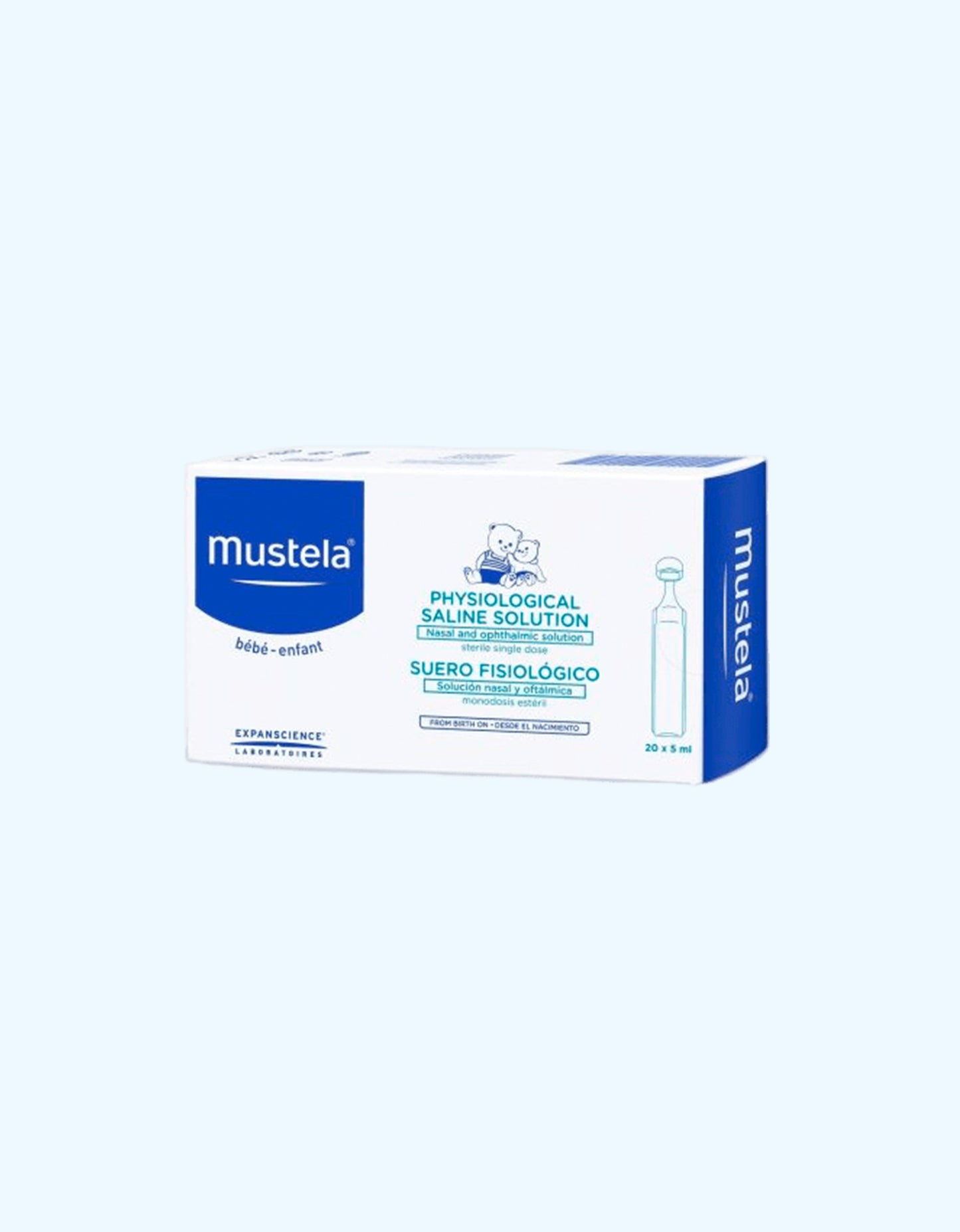 Mustela Физиологический назальный солевой раствор, 20 шт по 5 мл
