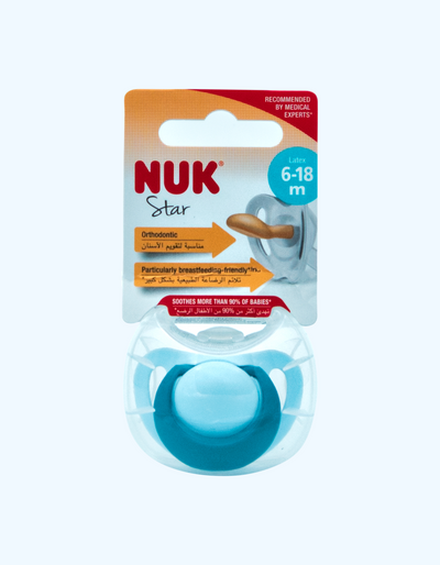 Nuk Пустышка Star латексная, 6-18 мес.