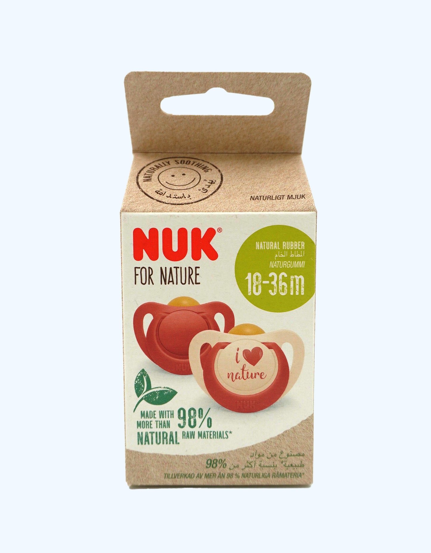 Tabiat uchun Nuk emzik, lateks, 18-36 oy, 2 dona.