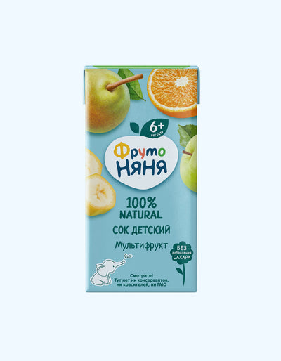 ФрутоНяня Сок мультифруктовый, 6+ мес., 200 мл