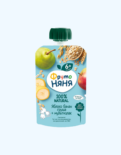 Frutonyanya pyuresi, donli, olma, banan, nok, 6+ oy, 90g