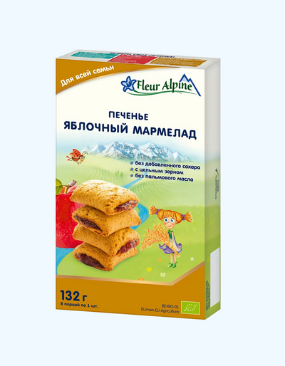 Fleur Alp Cookies olma marmeladi, 18+ oy, 132 g