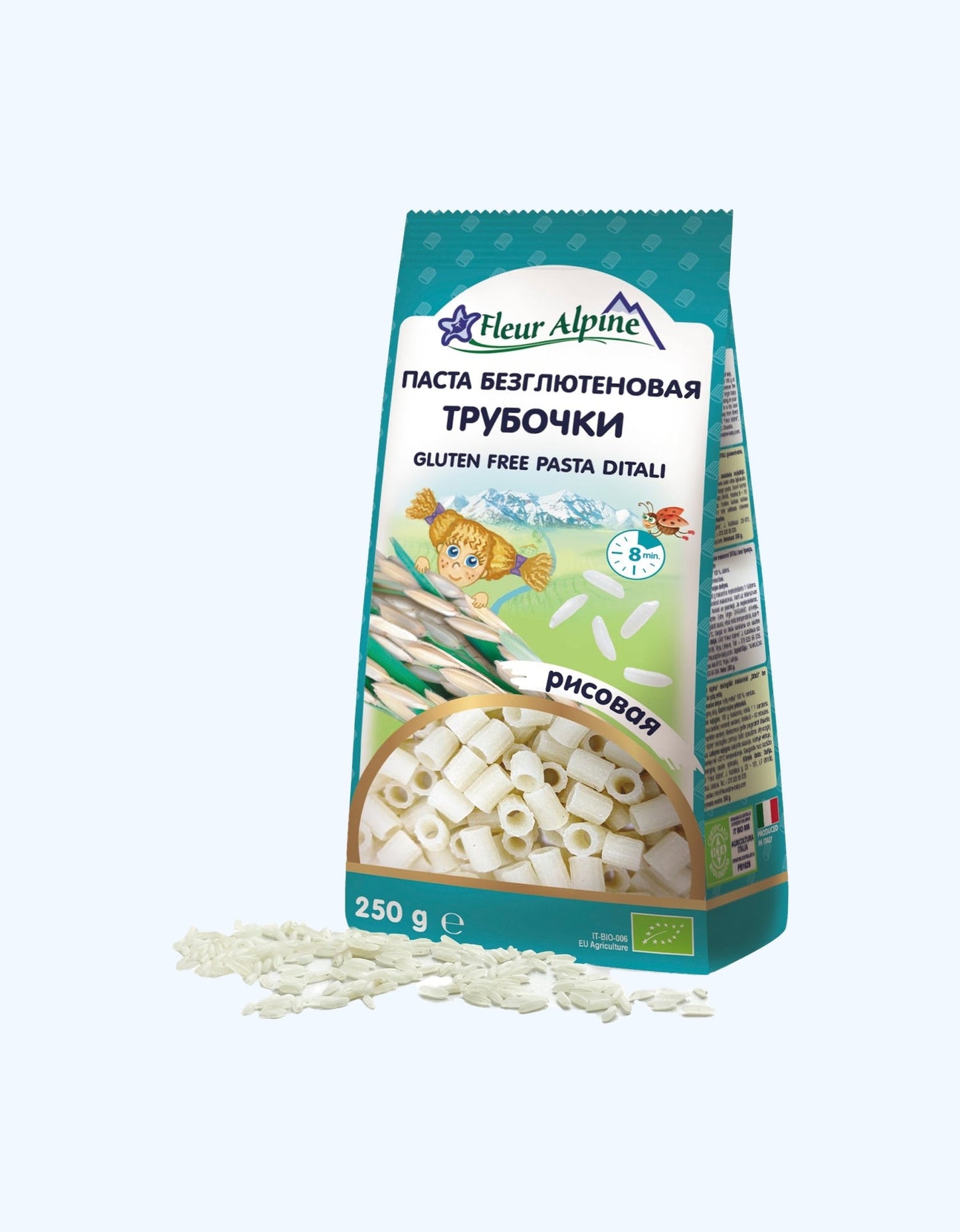 Fleur Alpine Паста безглютеновая, трубочки, рисовая, 250 г