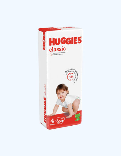 Huggies Classic 4 Подгузники, 7-18 кг, 14/50/68 шт