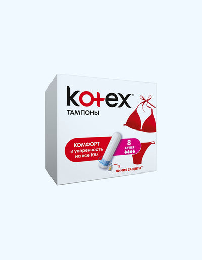 Kotex Super tamponlar, 4 tomchi, 8 dona