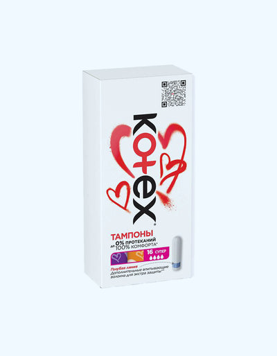 Kotex Super tamponlar, 4 tomchi, 16 dona