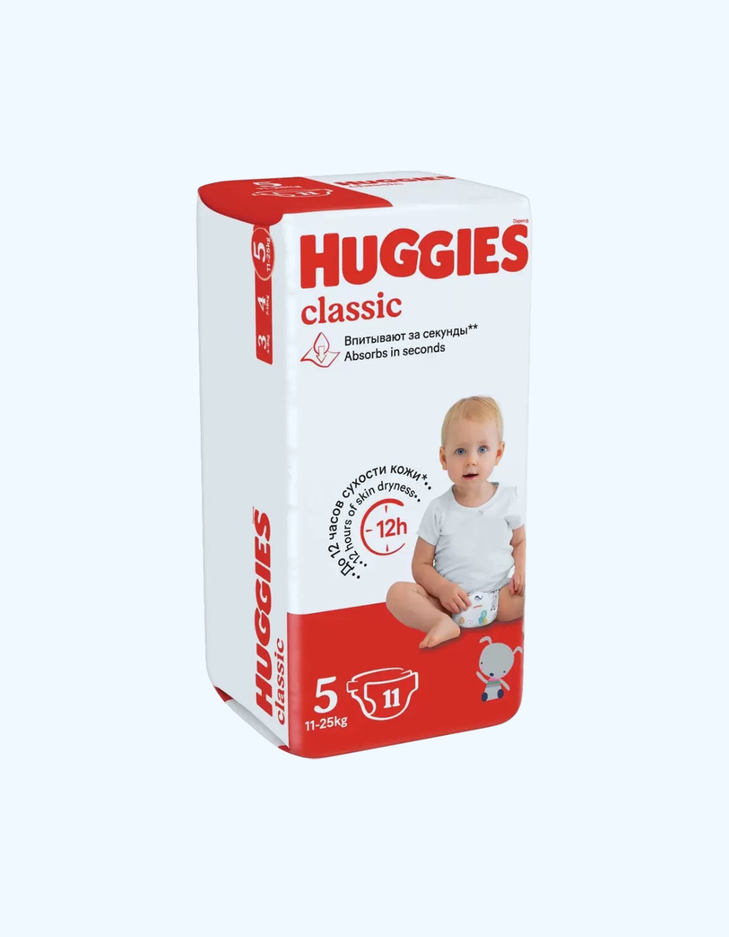 Huggies Classic 5 Подгузники, 11-25 кг, 11/42/58 шт