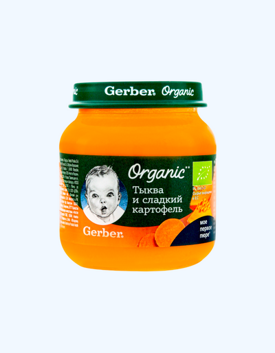 Gerber Пюре, из тыквы и сладкий картофель, 5+ мес., 125 г