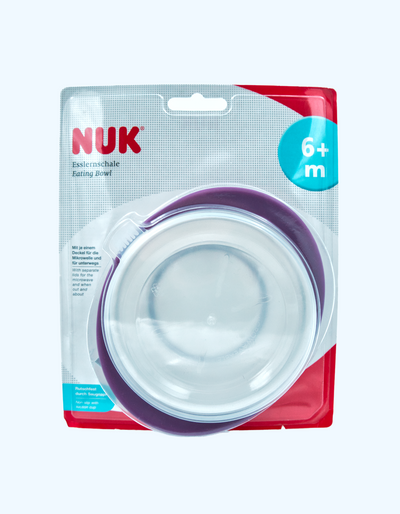 Nuk Тарелка фиолетовая нескользящая с двумя крышками, 6+ мес.