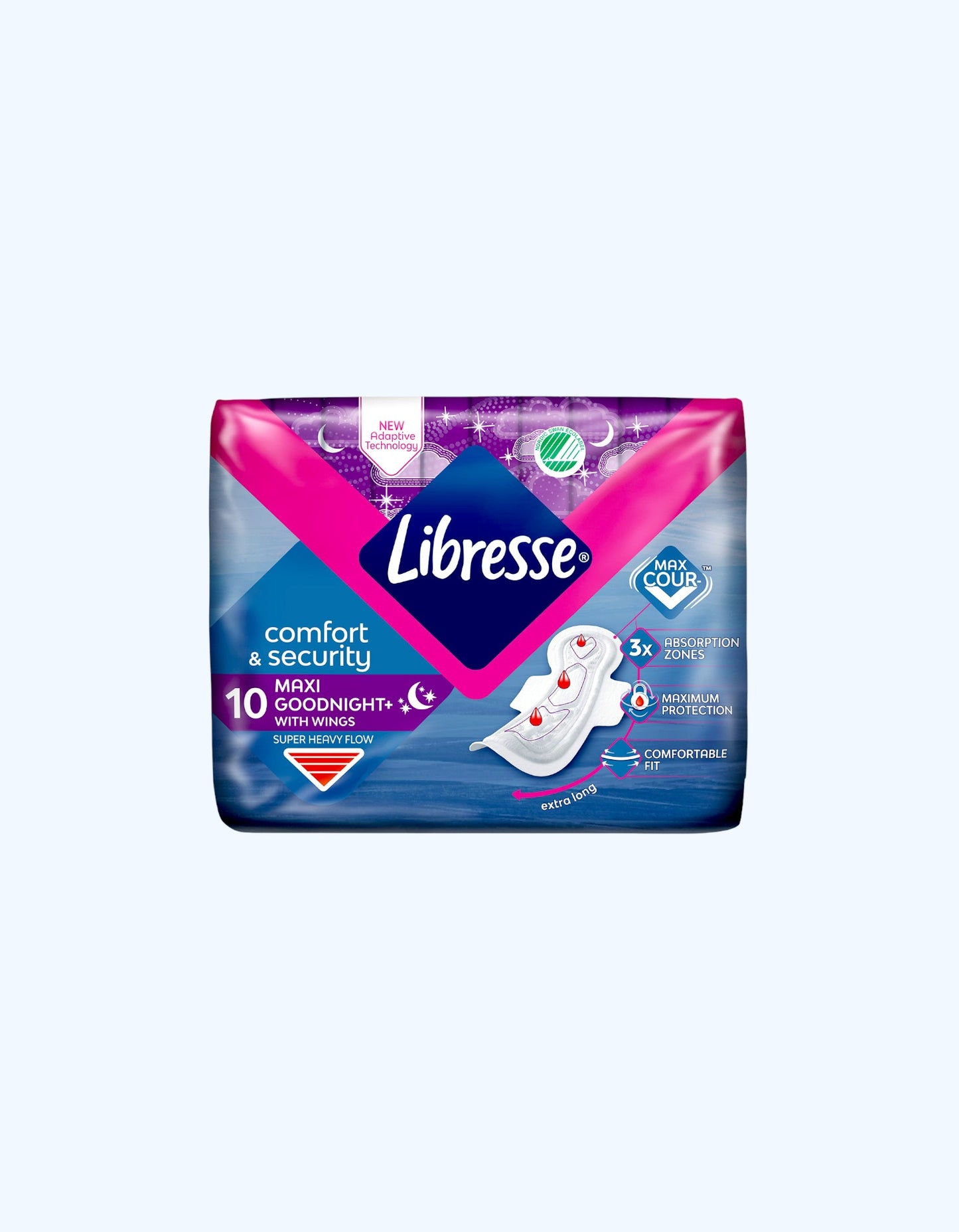 Libresse Maxi Goodnight прокладки, 6 капель,10 шт