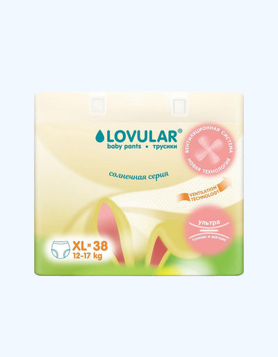 Lovular Солнечная серия Подгузники-трусики, XL, 12-17 кг, 38 шт