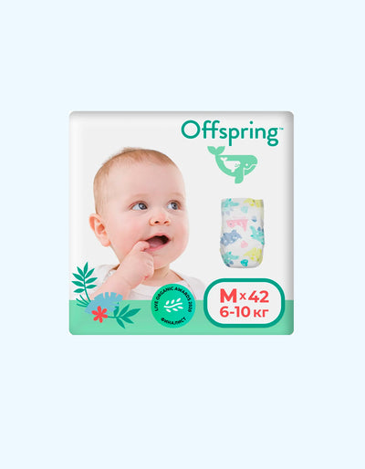 Offspring Подгузники M, 6-10 кг, Динозавры, 42 шт