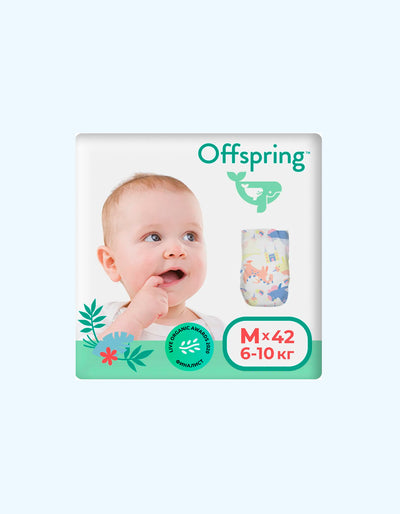 Offspring Подгузники M, 6-10 кг, Единороги, 42 шт