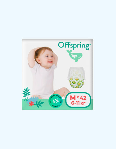 Offspring Подгузники-трусики M, 6-11 кг, Авокадо, 42 шт