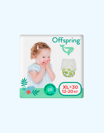 Offspring Подгузники-трусики XL, 12-20 кг, Авокадо, 30 шт