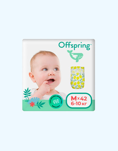 Offspring Подгузники M, 6-10 кг, Лимоны, 42 шт