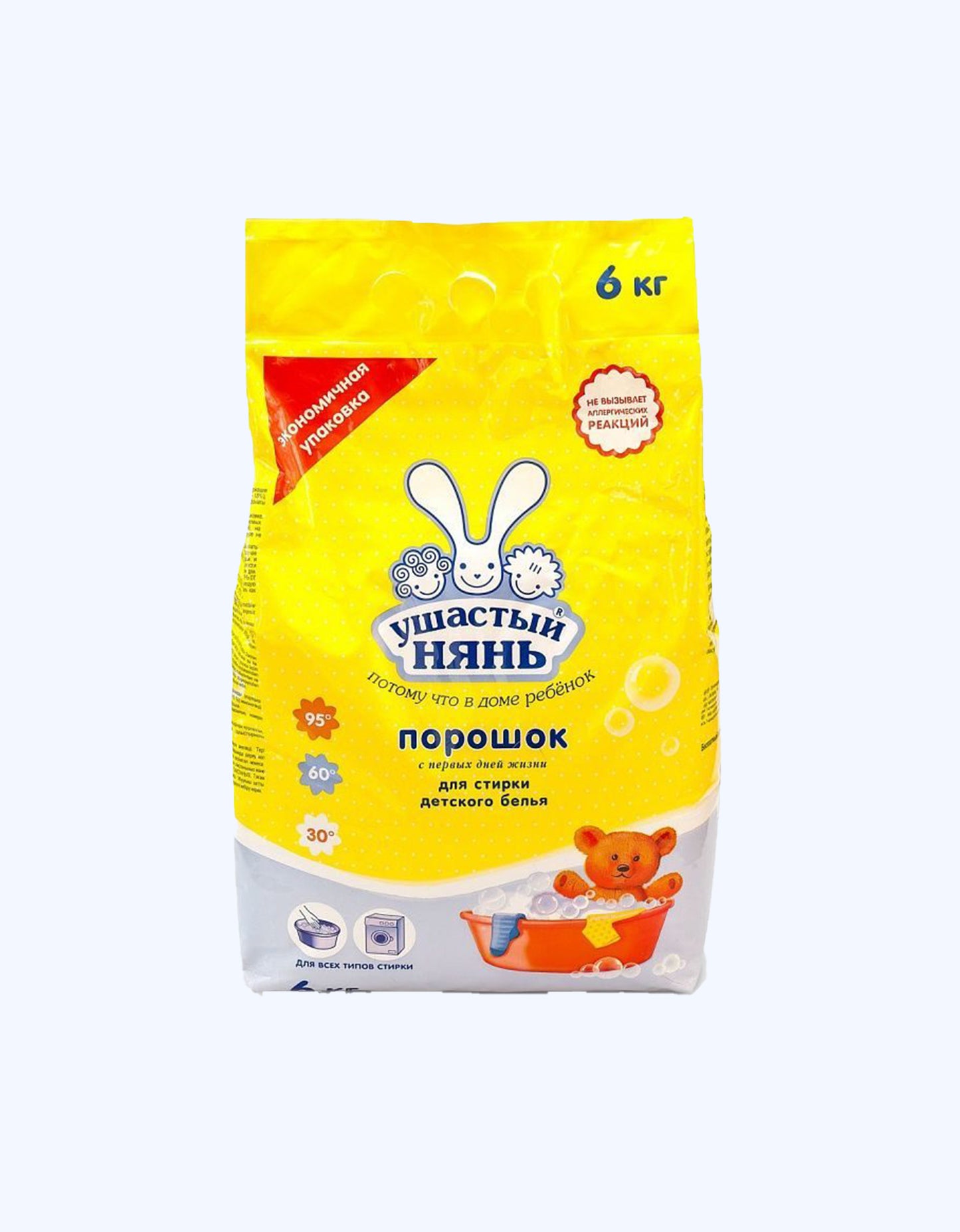 Ушастый нянь Детский стиральный порошок, 6 кг