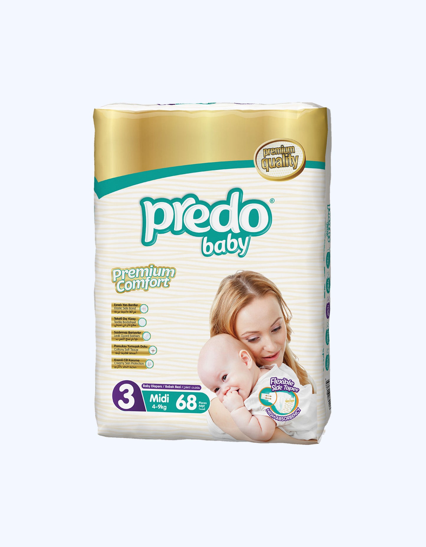 Predo Подгузники Midi 3, 4-9 кг, 68 шт
