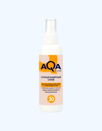 AQA Pure Солнцезащитный спрей SPF 30, 150 мл