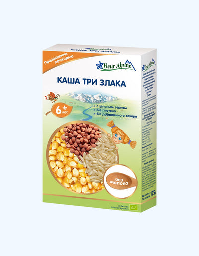 Fleur Alp pyuresi, sutsiz, uchta don, 6+ oy, 175 g