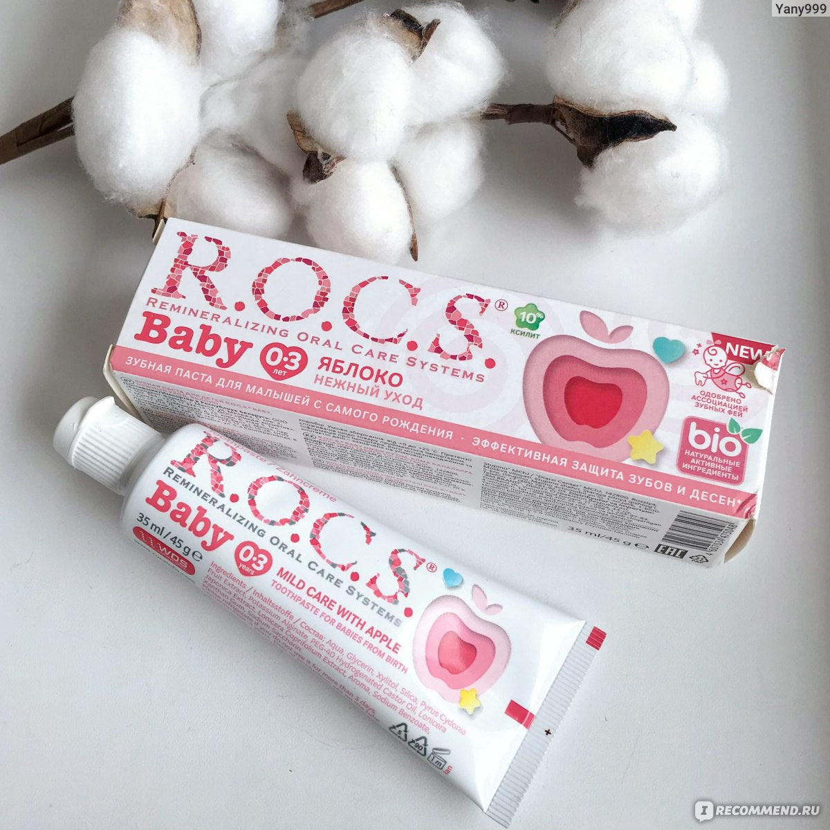 ROCS Tish pastasi Baby Gentle Care Apple, 0+, 45 g