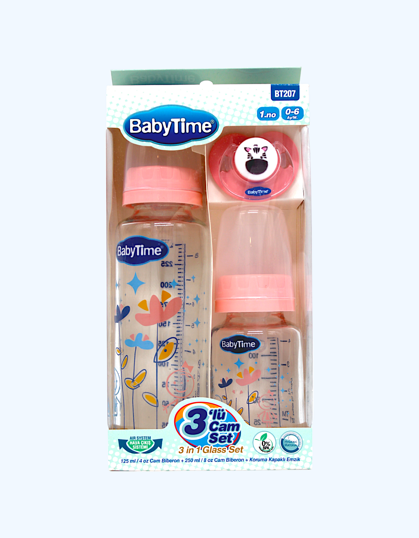 Baby Time Набор бутылок и соски 3в1