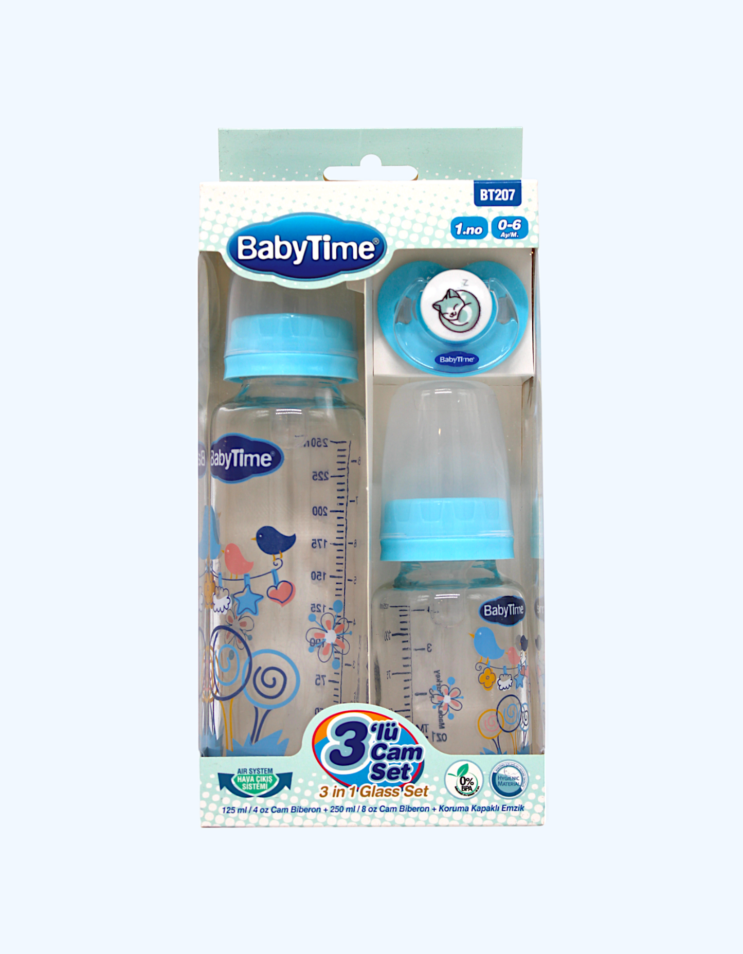 Baby Time Набор бутылок и соски 3в1