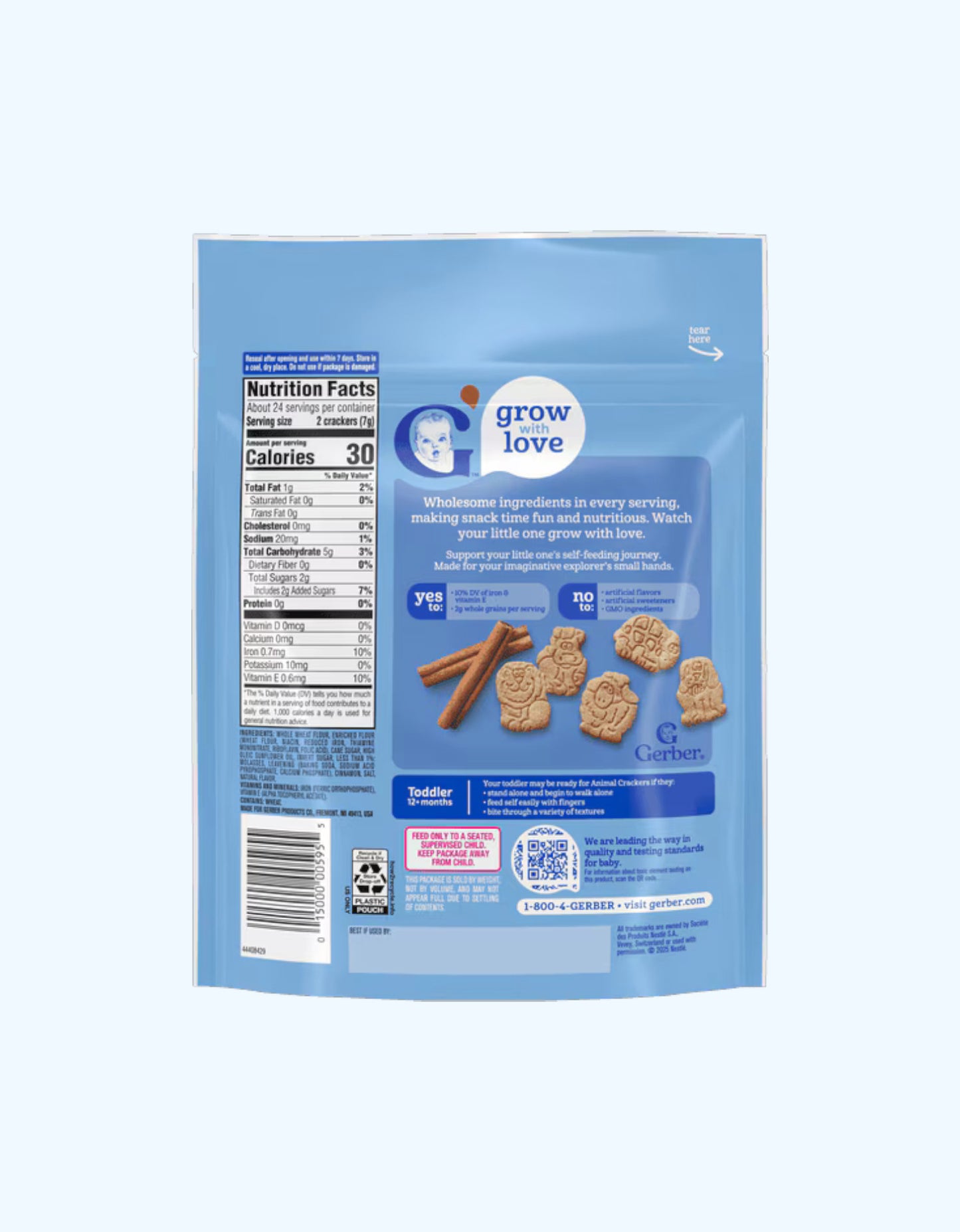 Gerber Печенье в форме животных, со вкусом корицы, 12+мес., 170 г