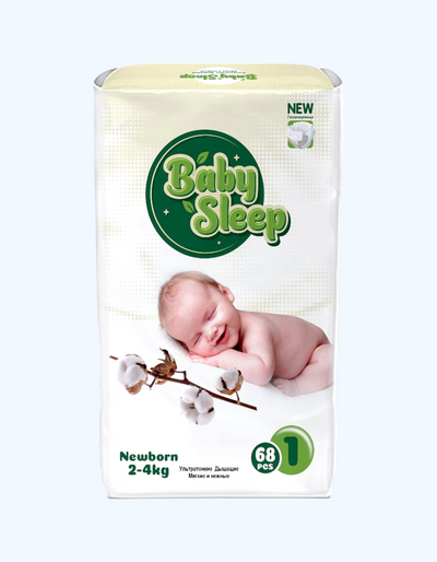 Baby Sleep 1 Подгузники, 2-4 кг, 68 шт