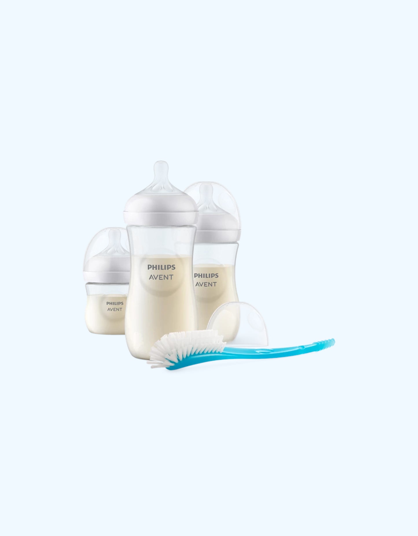 Avent Natural Response Подарочный набор для новорожденных, 3 бутылочки + щетка