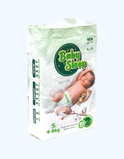 Baby Sleep 2 Подгузники, 4-8 кг, 27/62 шт