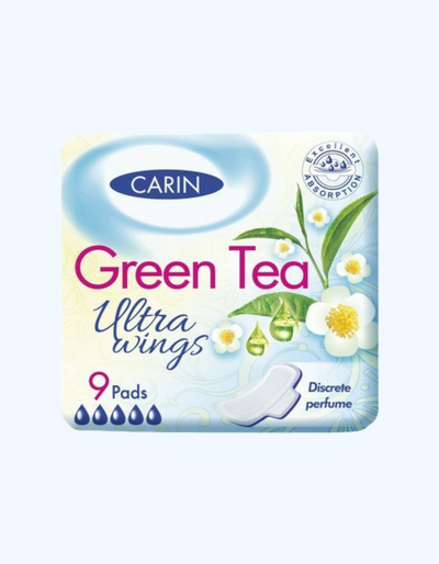 Carin Прокладки Green Tea ultra, 5 капель, 9 шт