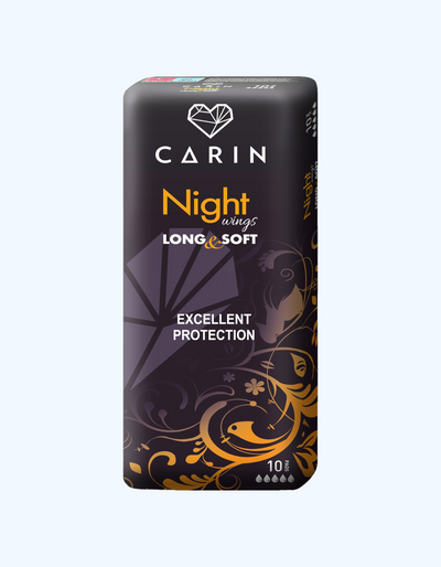 Carin Прокладки Night wings, 5 капель, 10 шт