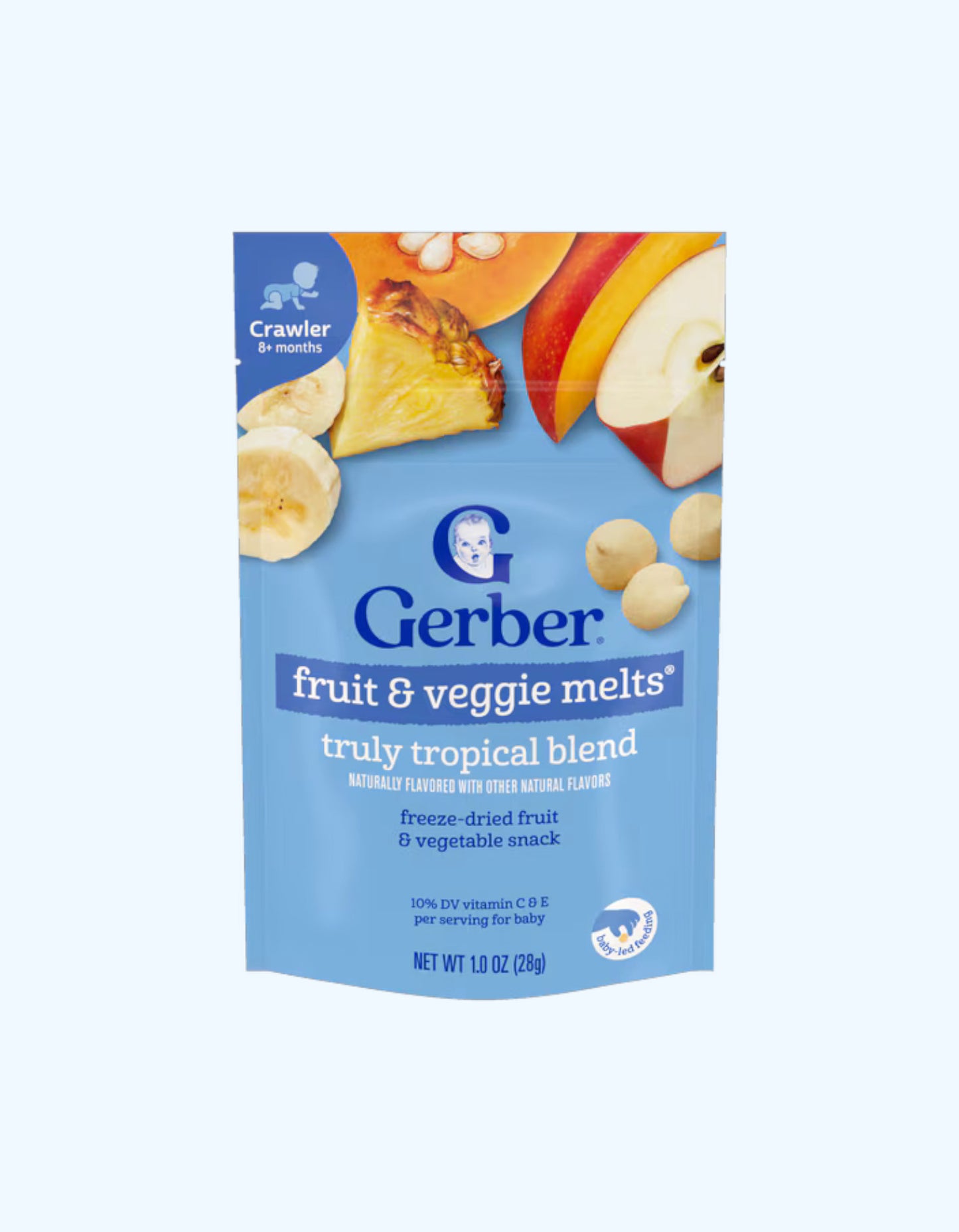 Gerber Запеченные кусочки йогурта, со вкусом тропических фруктов, 8+ мес., 28 г
