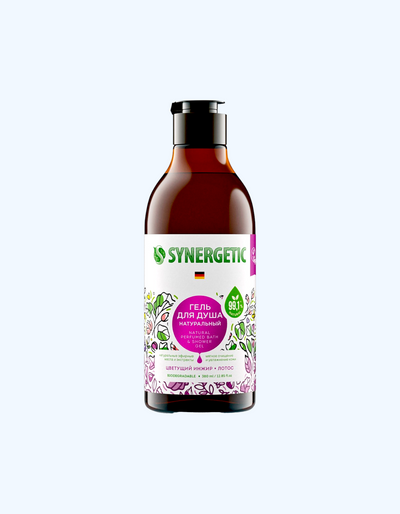 Synergetic Natural dush jeli, gullaydigan anjir va lotus, 380 ml