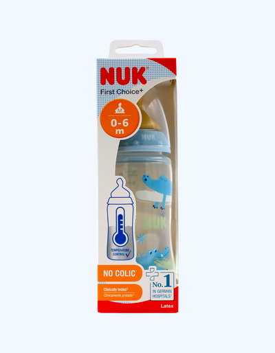Nuk Бутылка FC+ Temp с латексной соской, 0-6 мес., 300 мл