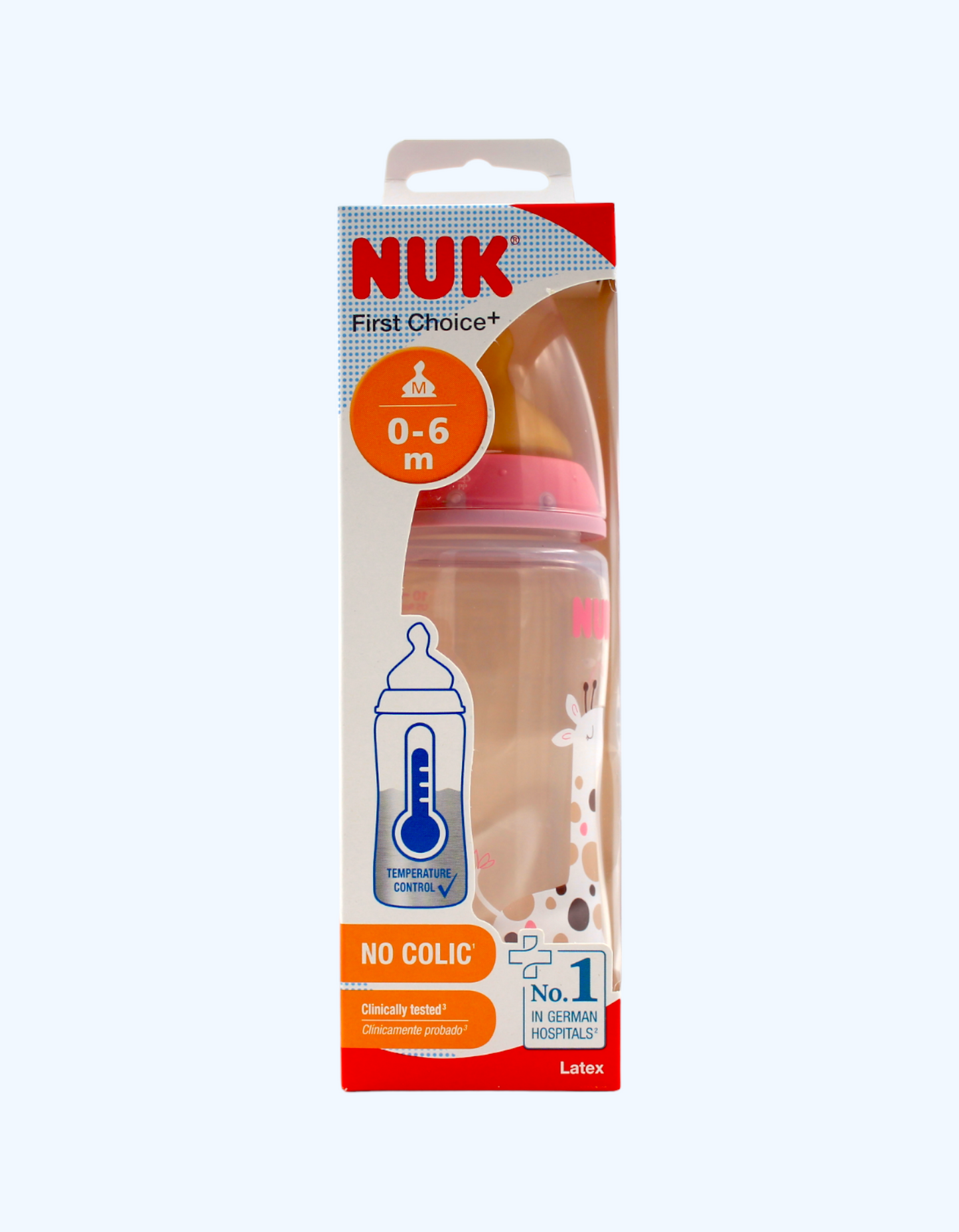 Nuk Bottle FC+ Temp lateks so‘rg‘ichli, 0-6 oy, 300 ml