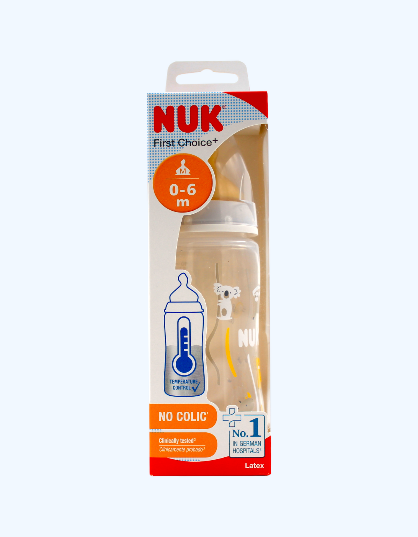 Nuk Bottle FC+ Temp lateks so‘rg‘ichli, 0-6 oy, 300 ml