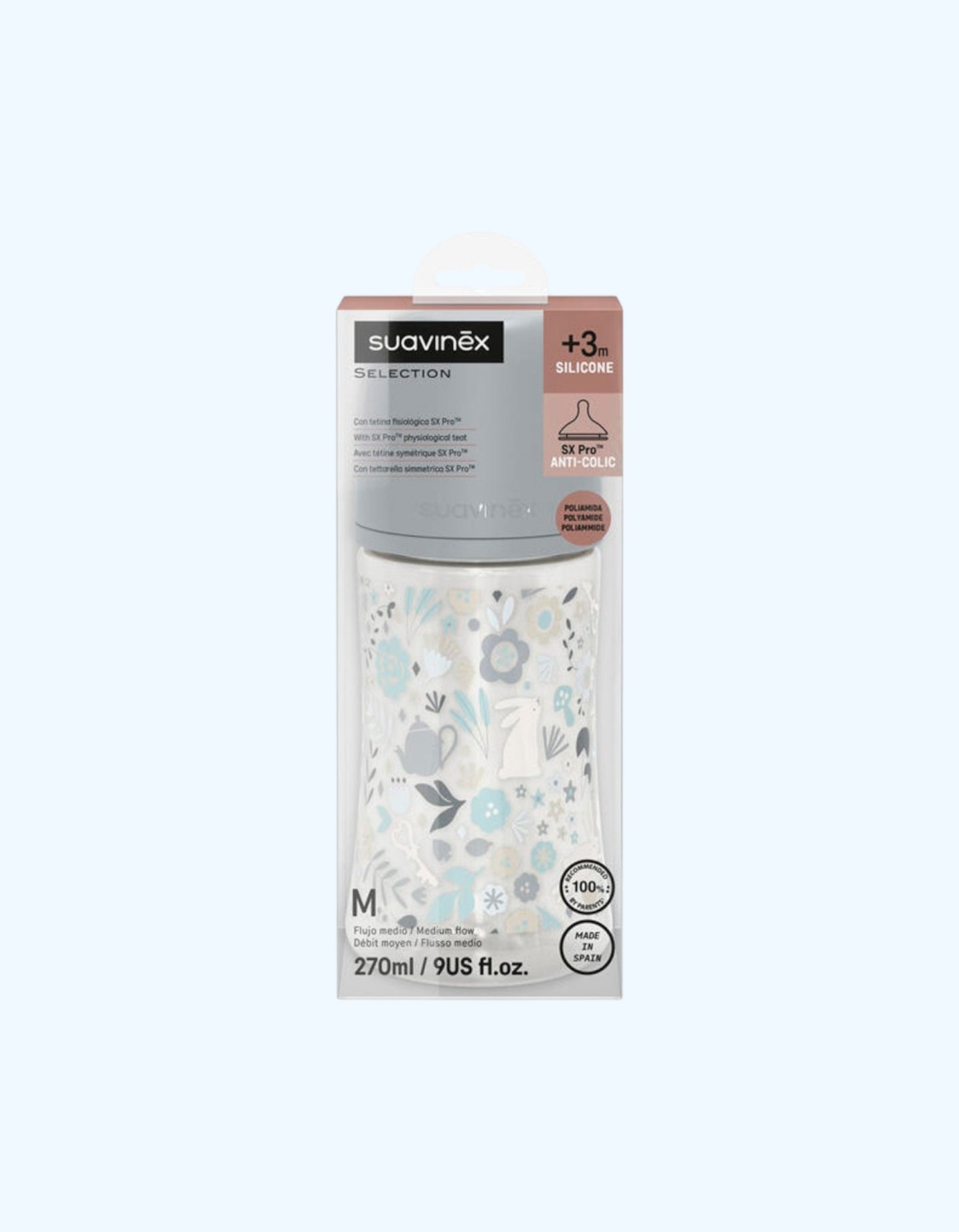Suavinex Бутылочка пластиковая Wonderland, 3+ мес., 270 мл