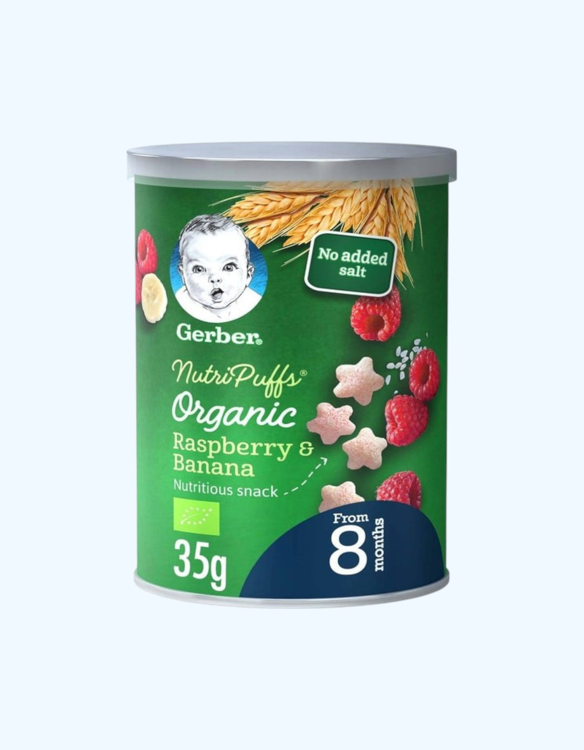Gerber Nutripuffs Органические хлопья, с бананом и малиной, 8+ мес., 35 г