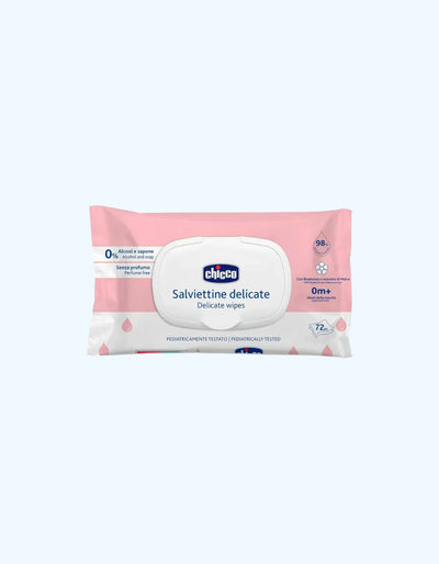 Chicco Baby Delicate Влажные салфетки, 0+ мес., 72 шт