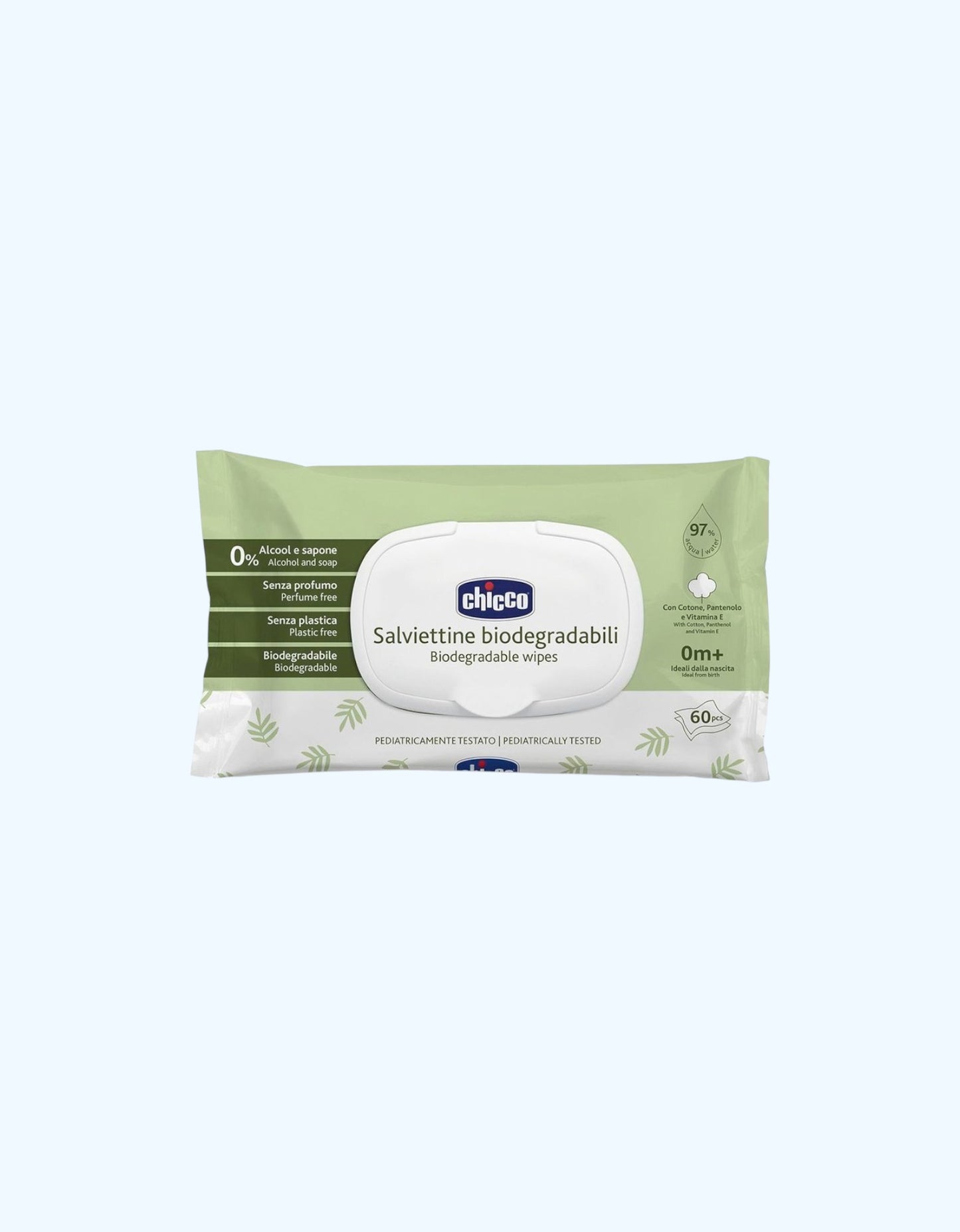 Chicco Влажные салфетки, биоразлагаемые, 0+ мес., 60 шт