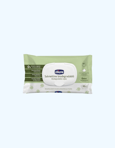 Chicco Влажные салфетки, биоразлагаемые, 0+ мес., 60 шт