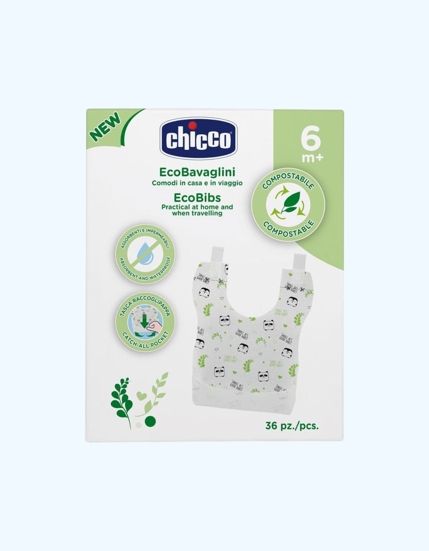 Chicco Нагрудники одноразовые, 6+ мес., 36 шт